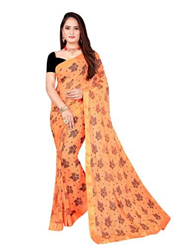 florence women's art silk saree, blouse (fl-tamtam print36_orange)