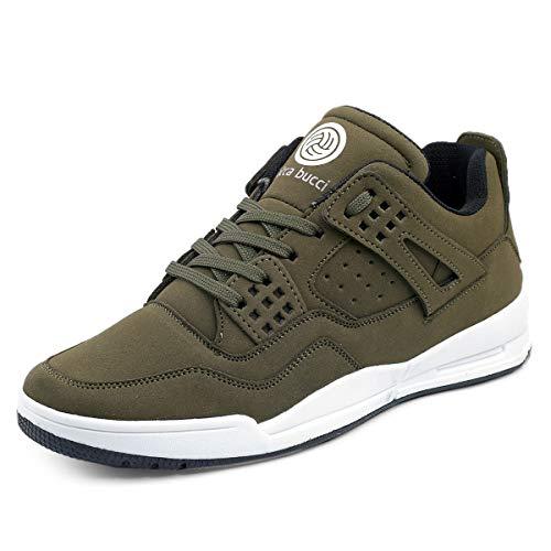 bacca bucci ® men's ultraforce mid-top athletic-inspired retro fashion casual/outdoor sneakers (olive, size uk10)