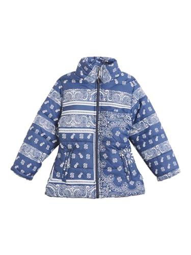 okane girls printed mock collar lightweight padded jacket