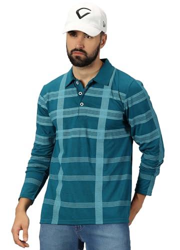 ausk mens t shirts || full sleeve polo tshirts for men (color-teal)