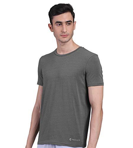 freecultr men's bamboo undershirt anti microbial anti odor breath tech super soft & comfort fit lounge wear and sleep wear t-shirt - size m pack of 1-charcoal