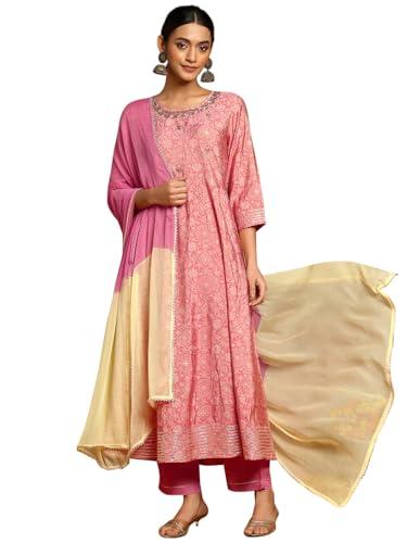 indya department6 muslin kurta sets (icd00464_pink_m)