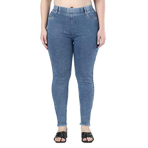 zxn clothing women's slim fit jeans light ice blue 38