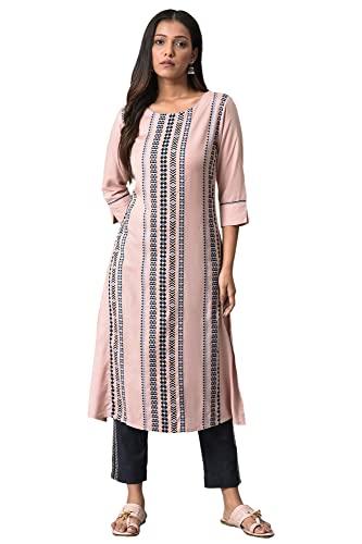 w for woman women's rayon regular kurta (23few18714g-312740_dusty pink_20)