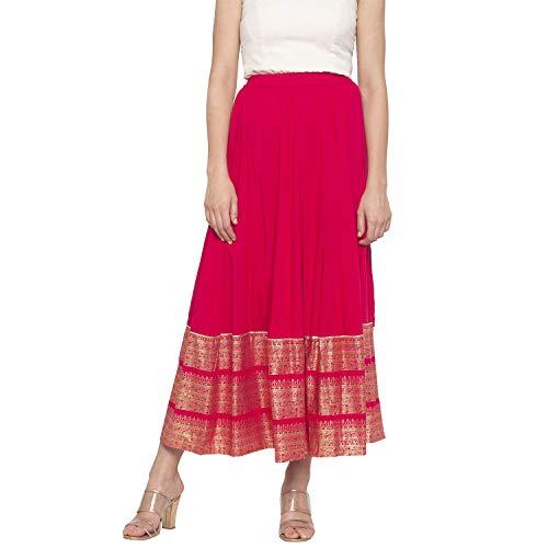 globus women fuchsia printed skirt