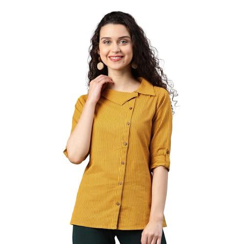 yash gallery women's regular fit straight top mustard. 2xl