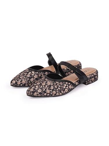 zouk handcrafted sanjan jaali formal flexifit mule for women's - 39