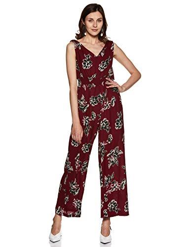 marie claire women's synthetic jumpsuit (mc793a_brown_x-large)