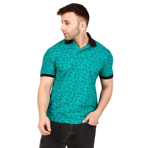 printed men polo neck blue t-shirt mts112-cyan_l