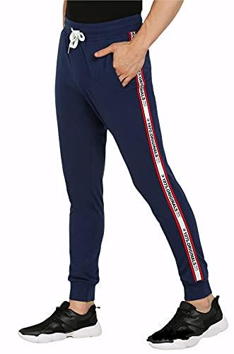 alan jones clothing mens cotton joggers track pant cobalt blue