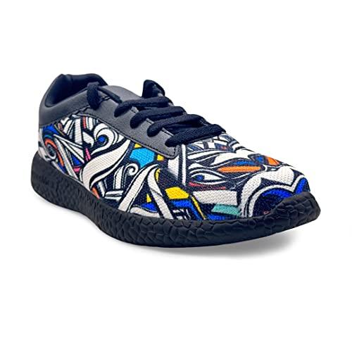 kazarmax women black graffiti sneaker shoes- 6 uk