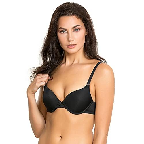 zivame women's synthetic padded wired seamless, push-up bra (zi1132-anthracite_black_34c_black_34c)