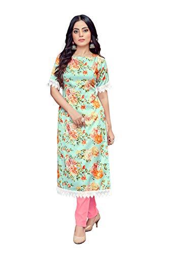 fashion dream women’s cotton silk regular kurti (rama floral_s)