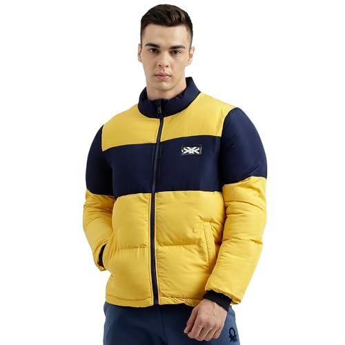 united colors of benetton men's regular fit mock neck color blocked puffer jacket (size: m)-23a2fsic3006i901