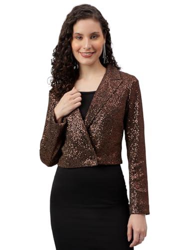 latin quarters copper collar neck full sleeve solid jacket for women_l