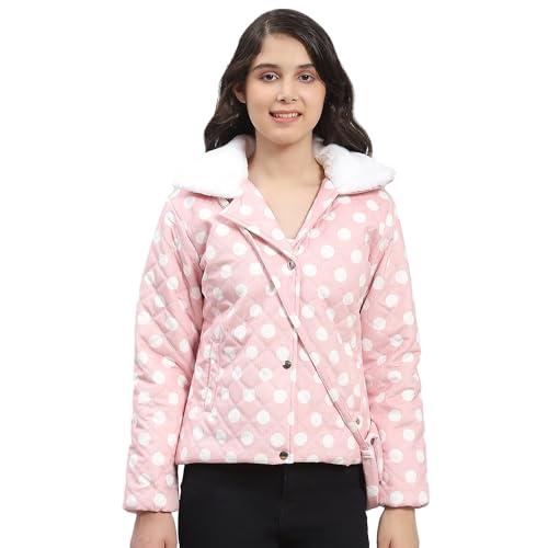 monte carlo girls pink polka dots full sleeve lapel collar casual jacket (523063724-2-30)