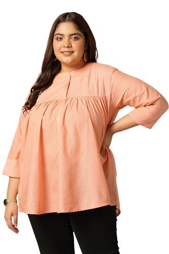 fashion dream women's plus size orange cotton regular fit top (fdwtop00001 org 3xl-p_orange_3xl)