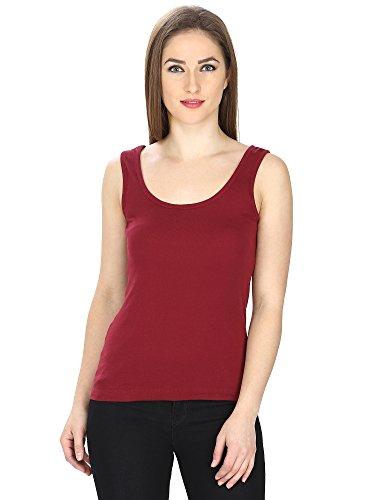 friskers maroon color cotton women racerback tank top