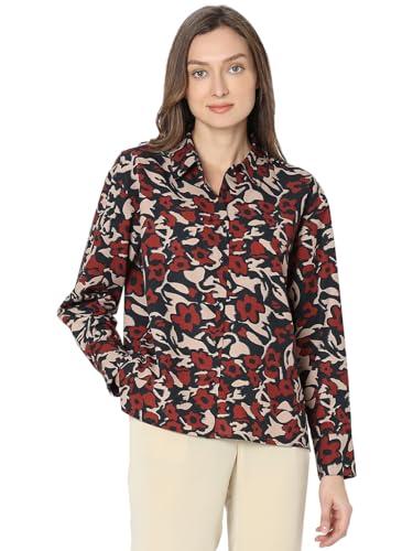 vero moda women's floral regular fit shirt (10320247- black