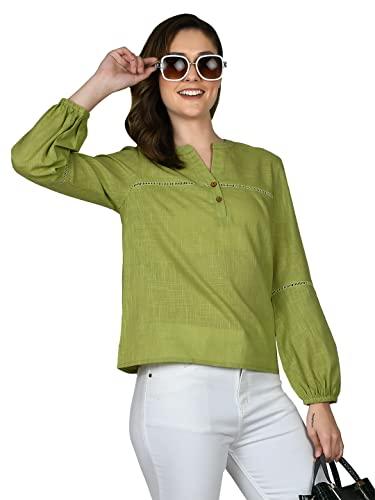 zink london women's green solid straight top