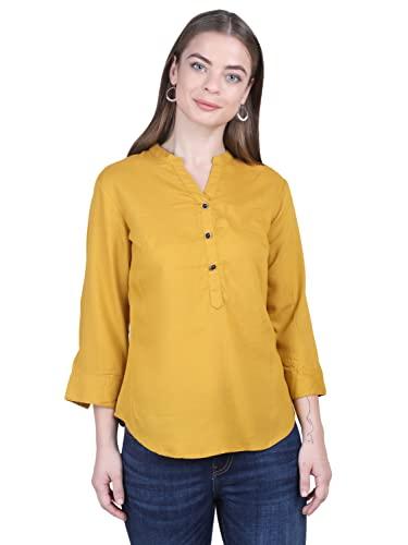 patrorna womens plus size tunic style top (psl6s066_mustard_10xl)