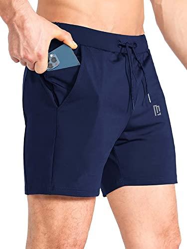 maniac mens solid navy polyester slimfit shorts