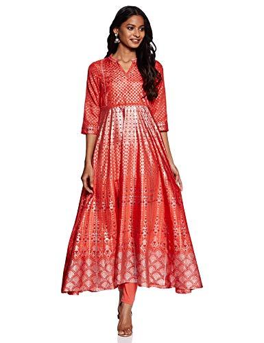 aurelia women's synthetic empire maxi dress (19aua10778-501099_orange_xs)