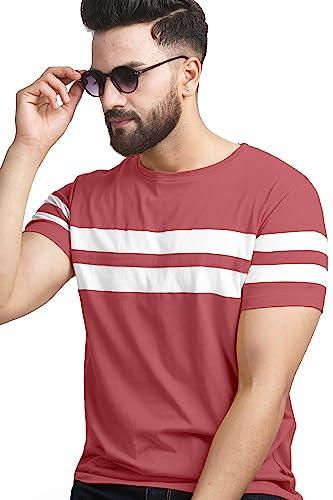 ausk tshirt for men || half sleeve t shirts for men || round neck t-shirt (color-peach)