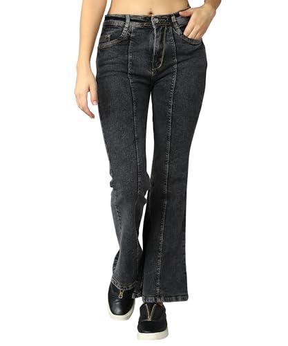 nifty women's denim wide leg jeans (jean_1452_blk_32_black_32)