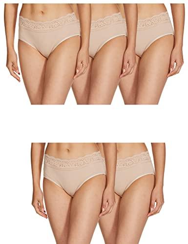 marks & spencer womens polyamide printed pack of 5 shorts (m) nude