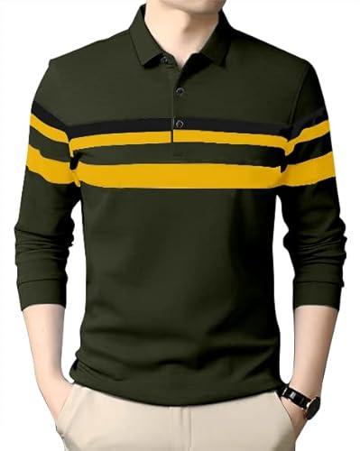 ausk men's polo t-shirt || tshirt for men polo||full sleeves t shirt for mens green