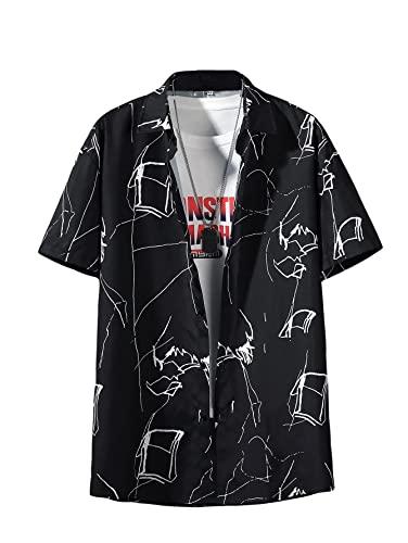 lymio casual shirt for men|| shirt for men|| men stylish shirt || men printed shirt (mistry) (m, black)