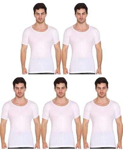 vip men's regular fit vest white l (pack of 5)