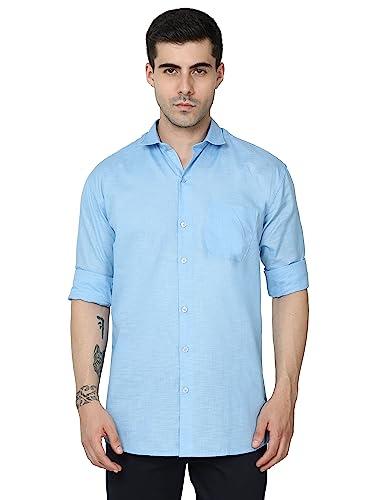 miraan men's linen cotton long sleeve casual shirt (siglinenbluexl_blue_x-large)