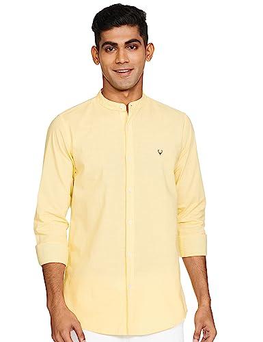 allen solly men slim fit shirt (assfwmofn83258_yellow_44_yellow_44)