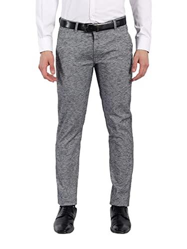 majestic man slim fit formal trousers for men (30, navy blue)