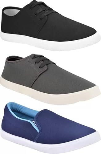 bruton lightweight combo pack of 3 trendy sneakers for men