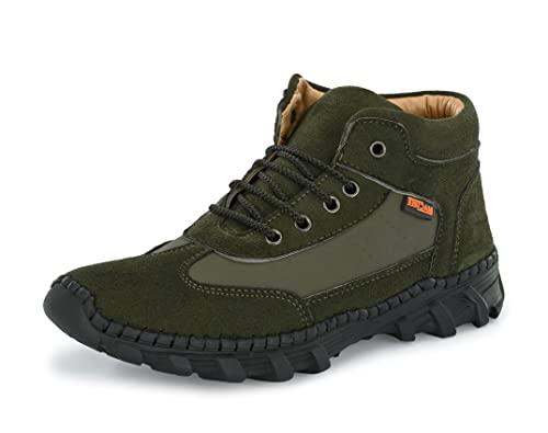 mactree olive suede hiking boots for men - 41