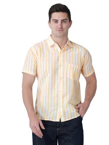 cotton shirt khadi shirt regular fit casual shirts for men shirts for men half sleeves shirt cotton shirt half sleeve short sleeve shirt (x-large, yellow)