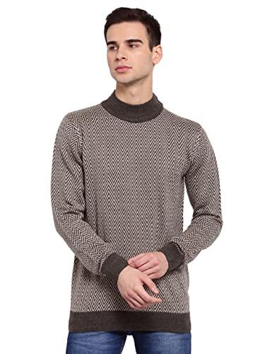 style quotient men brown & beige chevron pullover (aw21sqluca_br-l)