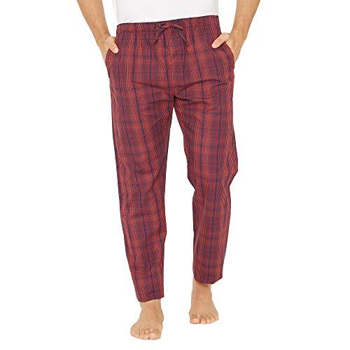 xyxx men's super combed cotton checkered checkmate pyjamas [pack of 1] elasticated waist, drawstring | loungewear for men in red, blue checks