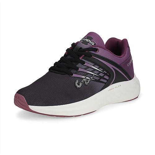 campus women's marius blk/violet running shoes - 7uk/india 22l-919