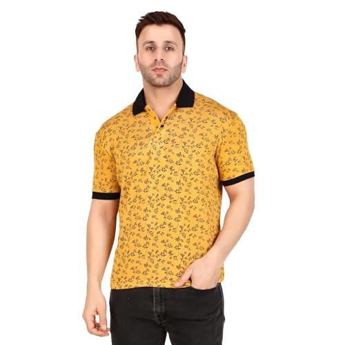 printed men polo neck yellow t-shirt mts106-yellow_xl