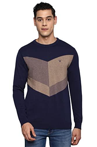 allen solly men's cotton crew neck sweater (asswsyrgfp79185_navy