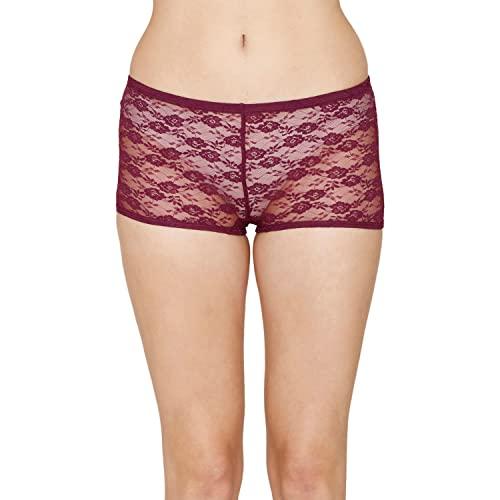 zivame women's lace classic boyshort (pack of 1) (zi2833fashepurp000xl_purple