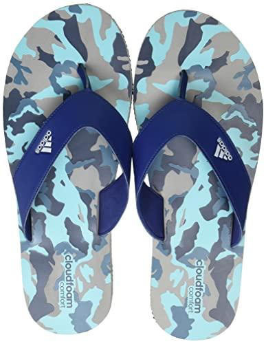 adidas mens synthetic cloudfoam slide m stone/minton/tecind/o swim slides - 9 uk, multicolor