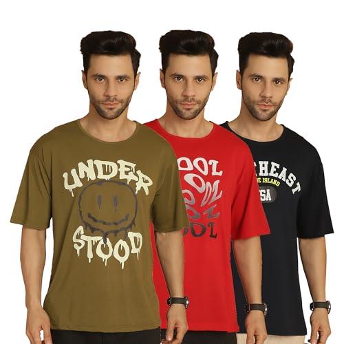 vimal jonney printed multicolor round neck cotton half sleeves tshirt for men(pack of 3)-vimal635032