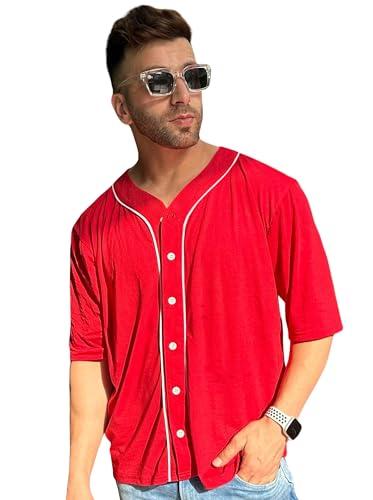 gritstones men red half sleeve oversized shirt (gshsosst3067rd_l)