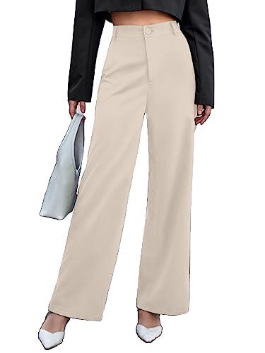 aahwan solid off white high waist wide leg pants for women's & girls' (233-off white-s)