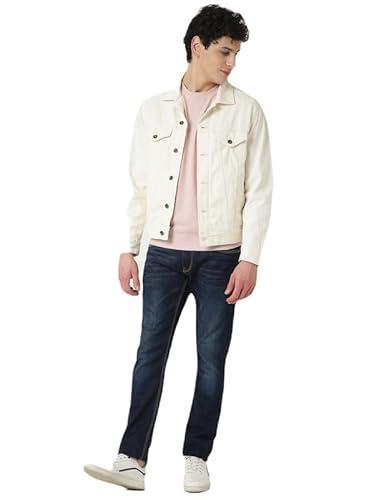 marks & spencer cotton mix plain spread collar denim jacket t166466kecru (s)